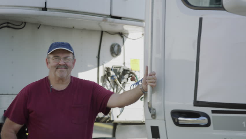 Portrait of Truck Driver . Stock Footage Video (100% Royalty-free