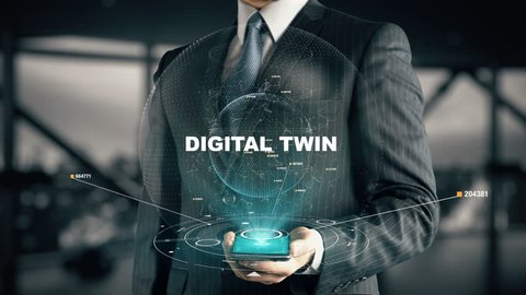 Businessman with Digital Twin