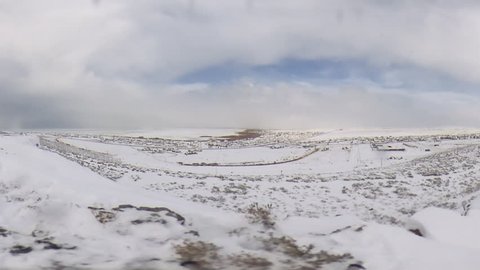 Time lapse shot in high definition of a landscape in the winter.