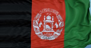 Seamlessly Looping flag for Afghanistan , blowing beautifully in the wind. Slo-Motion. Available in 4K.