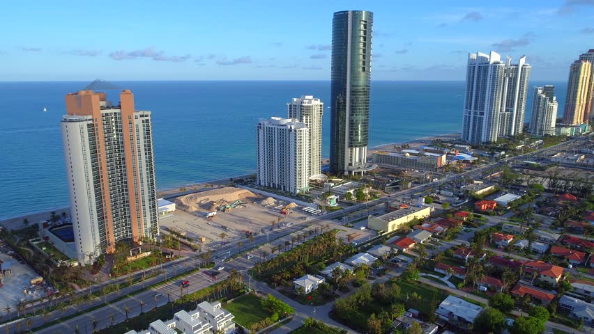 Aerial drone tour City of sunny Isles Beach 4k uhd Royalty-Free Stock Footage #31667440
