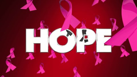 Hope Breast Cancer Ribbons Faith Belief Find Cure 3d Animation