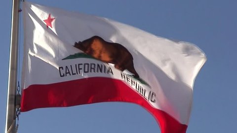 California Republic CA State Flag waving