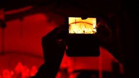 4K Concert Smartphone Video Recording Stage at Music Festival Crowd Party Stage