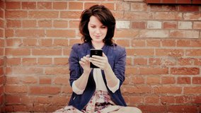 Woman chatting online on smartphone, toning video