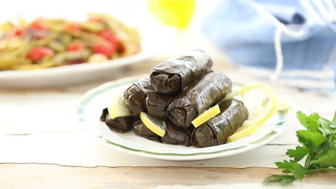 Dolma dish on a table served by the chef