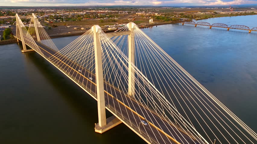 Cable Bridge spanning the Columbia River in Kennewick, Washington image