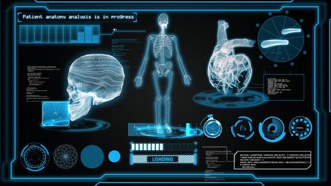 Medical Graphic Futuristic User Interface 3D Rendering 