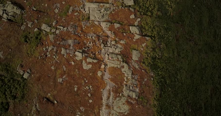 Aerial drone footage of Algonquin peak and surrounding mountains in the Adirondacks, New York.