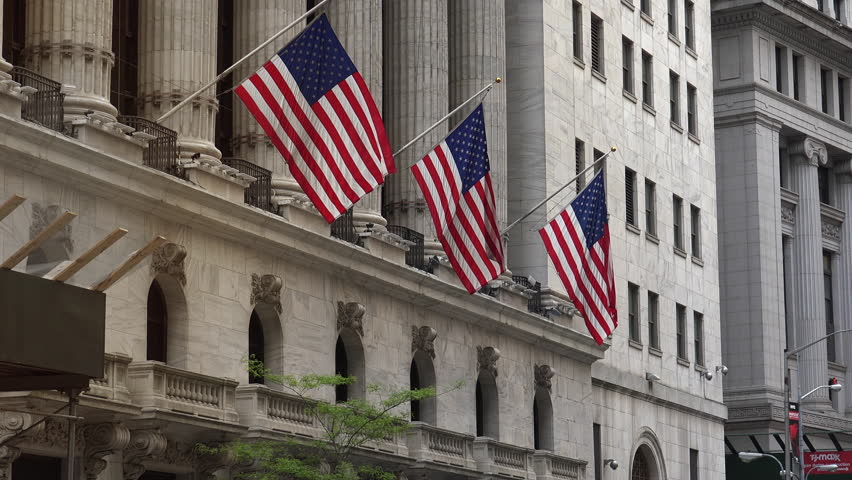 NEW YORK CITY, USA-circa 2017:New York Stock Exchange. NYSE is the largest stock exchange in the world. ultrahd4k,real time