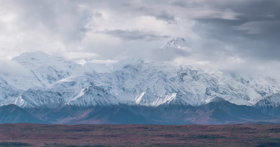 Denali mountain close up cloudscape