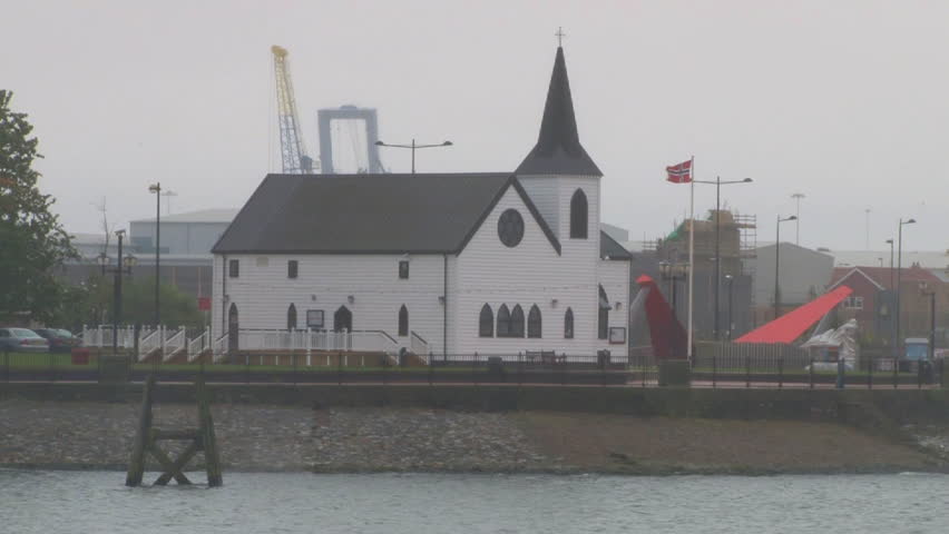 Norwegian Church on Cardiff Bay in Wales.