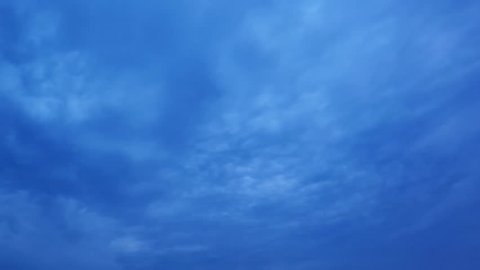 Motion time lapse, blue skies & white fluffy clouds rolling, clip of  over blue sky, Flight over weather, loop-able, cloudscape, day, FHD.
