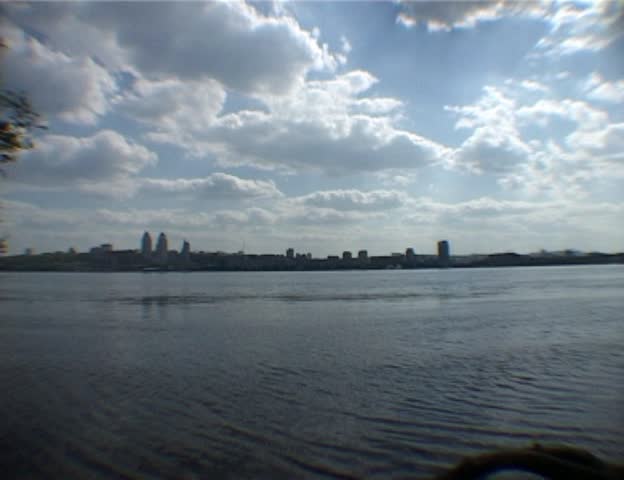 clouds under big river