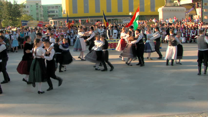 TULCEA, ROMANIA - AUGUST 04: Hungarian traditional dance at the International