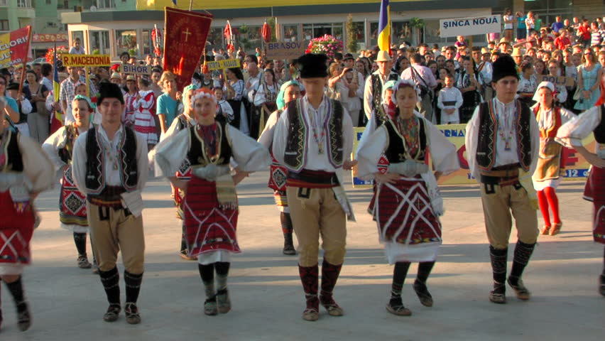 TULCEA, ROMANIA - AUGUST 04: Macedonian traditional dance at the International