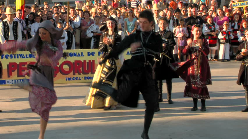TULCEA, ROMANIA - AUGUST 04: Georgian traditional dance at the International