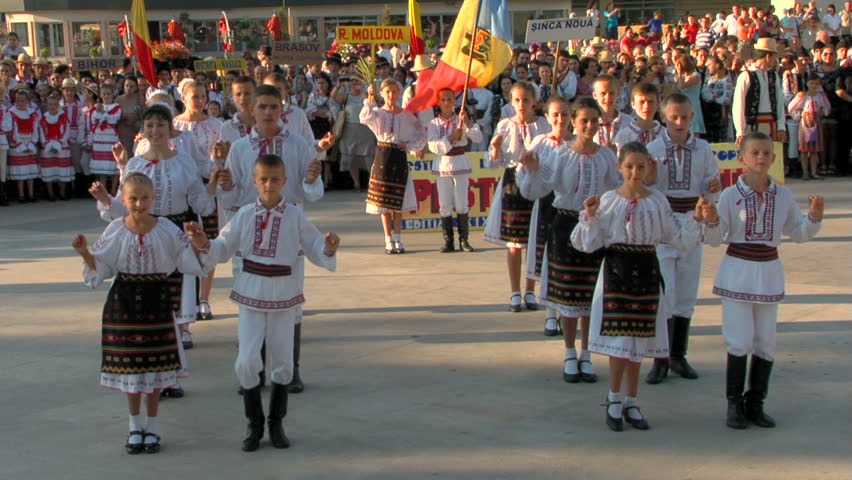 TULCEA, ROMANIA - AUGUST 04: Moldovan traditional dance at the International