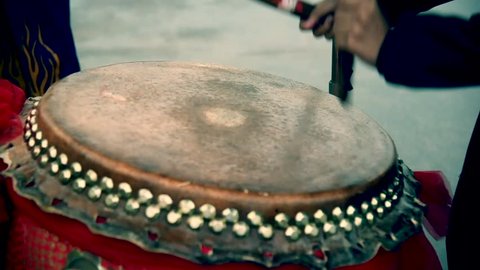 lion dance drum Arkivvideo