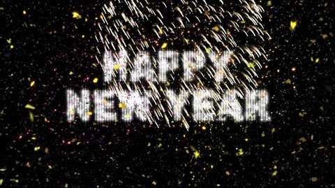 20 Second New Year's Eve Countdown features flashing strobe numerals and text with confetti falling through colorful lights and exploding fireworks.  Length equal approx one minute.