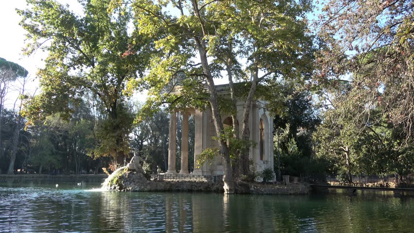 Tempio di Esculapio (temple) in villa Borghese in Rome, Italy