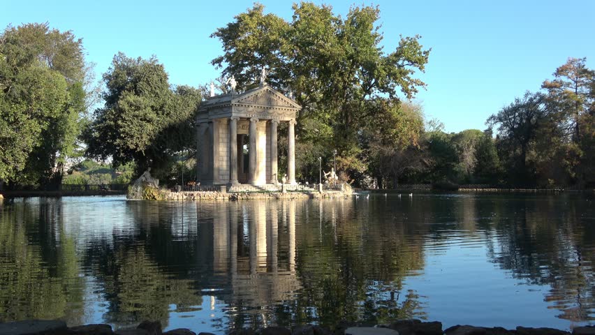 Tempio di Esculapio (temple) in villa Borghese in Rome, Italy