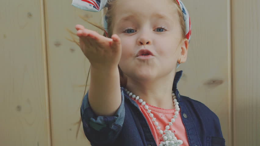 Cute Little Girl Touches Her Stock Footage Video (100% Royalty-free) 31744627 | Shutterstock