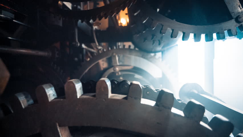 Chapel, mechanism, watchmaker, black oil, smoke, st. petersburg, dark room, spiral staircase, clock hands, Butenope Brothers | Shutterstock HD Video #31755409