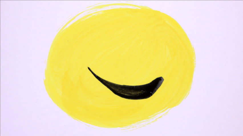 Artist painting smiley faces