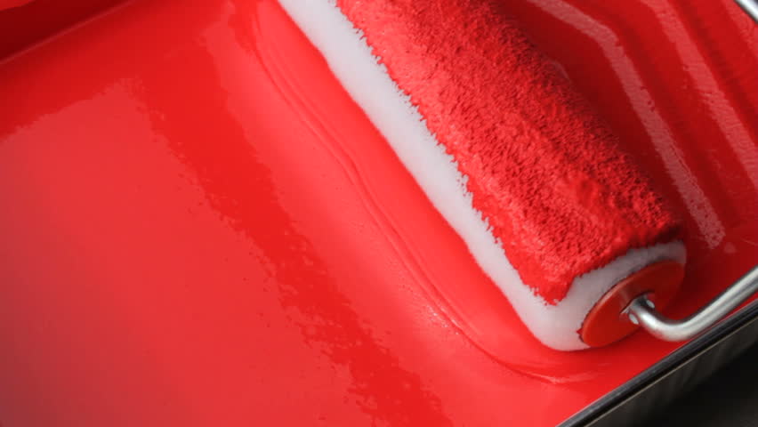 Red paint in tray