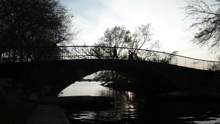 Footbridge along the Charles river in Boston, Massachusetts