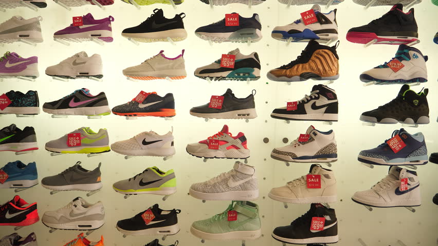 sneakers on wall