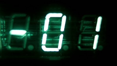 numerical digital display made from an LED clock counter