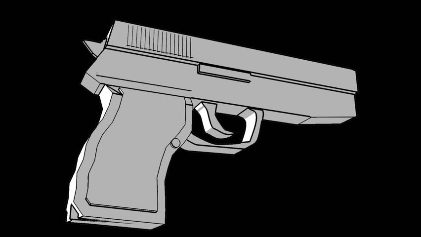 Gun Animation, Png Transparent Background. Stock Footage Video (100%