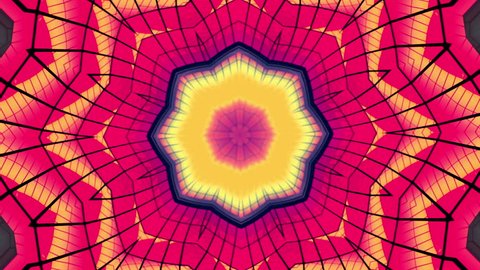 4K Psychedelic visual background. Kaleidoscopic mandala. 