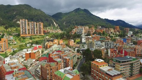 Aerial Shot of beautiful area in Bogota, Colombia
