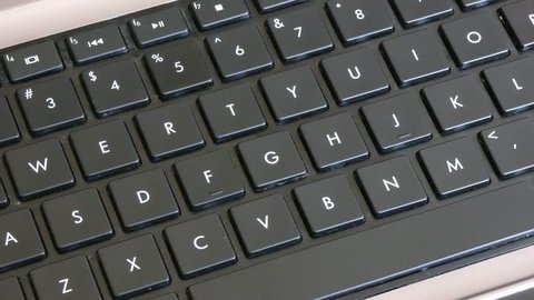 'Bye Bye' Typing Keyboard. Greetings type by hand, black keyboard.
