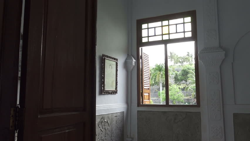 Taman Ujung water palace, which is situated near the ocean and decorated by beautiful tropical garden, Bali, Indonesia.