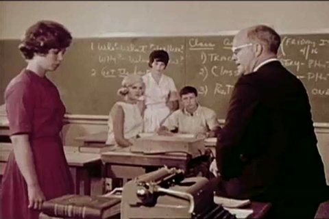 CIRCA 1963 _ A school newspaper editor asks and her advisor argue about printing a picture of two high school boys fighting in the student newspaper.