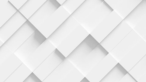 Abstract Rectangle Geometric Surface Loop 1A: light bright clean minimal rectangular grid pattern, random waving motion background canvas in pure wall architectural white. Seamless loop 4K UHD FullHD.