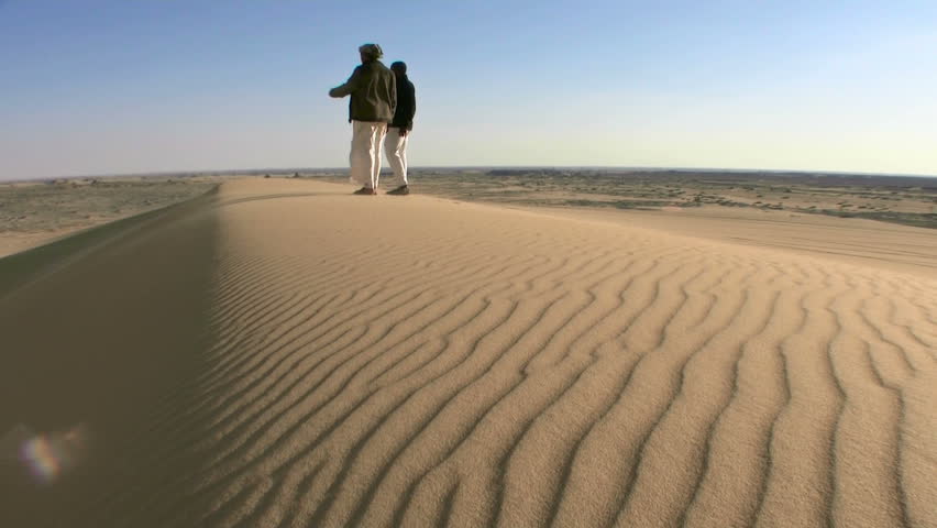 men in desert