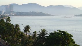 NHA TRANG/VIETNAM/SEPTEMBER 20, 2017: Nha Trang beach, Khanh Hoa, Vietnam, 2017