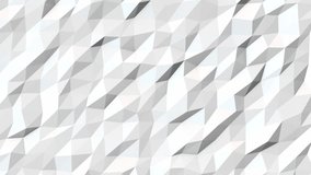 White Polygonal Geometric Surface Loop. Background motion design, seamless looping. HD resolution. 20 seconds.