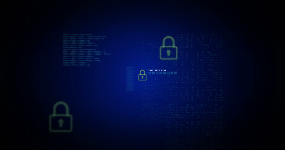 Abstract looped animation of a security in cyber space. Concept background for cyber stealing, computer attack and internet crime. Royalty-Free Stock Footage #31869178