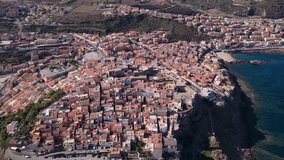 Drone video - flying over Castelsardo city - Sardinia