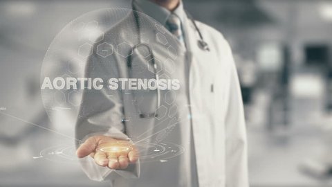 Doctor holding in hand Aortic Stenosis