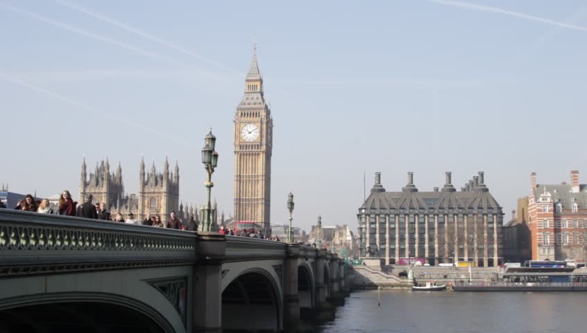 Westminster Bridge with Big Ben, London Royalty-Free Stock Footage #31901218