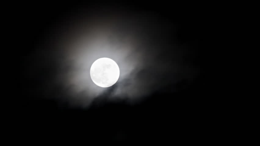 Clouds across full moon 5