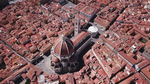 Aerial drone footage video - panoramic view of Florence