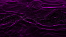 Array with Dynamic Emitted Particles. Flowing Particle Waves. Abstract Science or Technology Background. Graphic Design. Abstract background with bokeh defocused lights. loopable video.